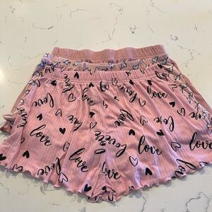 Fashion Nova Pink Love Print Pajama Shorts